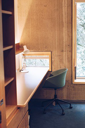 Study area in a bedroom at Cohen Quad