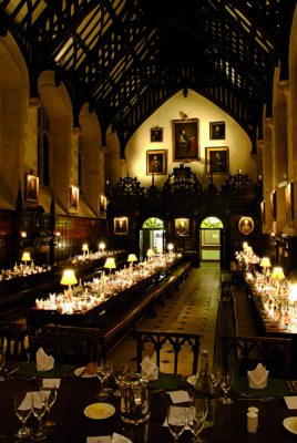 Dining Hall set for a banquet