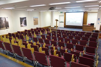 The Saskatchewan Lecture Theatre set up for a lecture