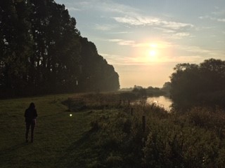 Hannah  Morris walks along the Thames Path for charity