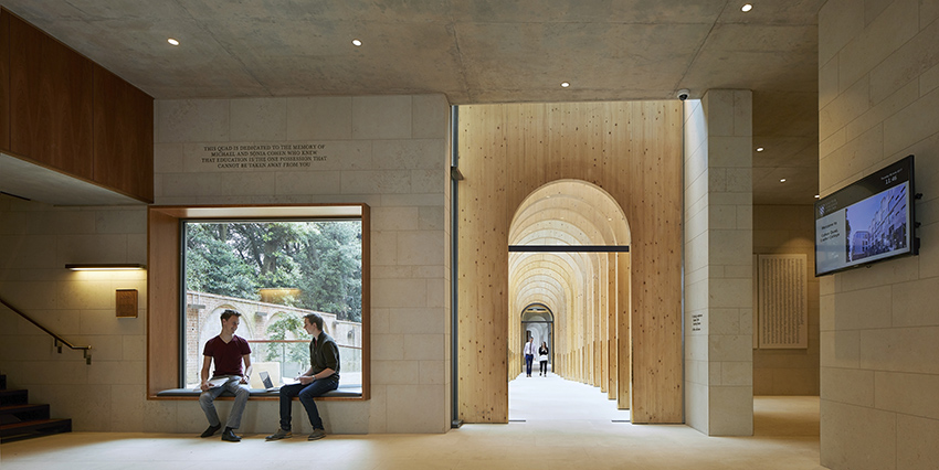 Cohen Quad entrance and colonnade