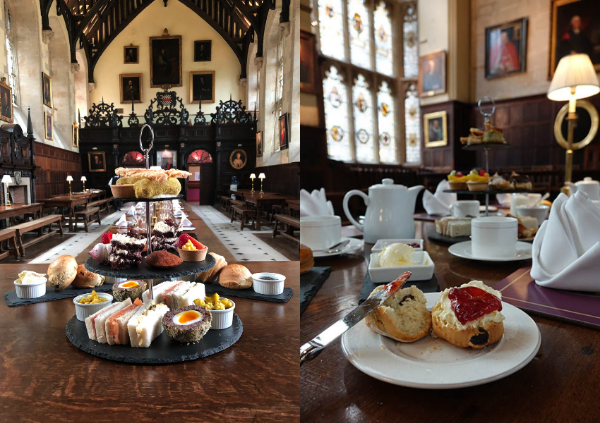 Afternoon Tea in Exeter College's 17-century dining hall