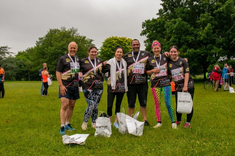 A group of Exeter runners after the Town and Gown 10K race 2021