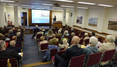 Guests enjoy a talk by Professor Karin Sigloch, Exeter Fellow in Earth Sciences