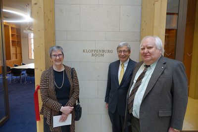 Cheryl Kloppenburg, Rick Trainor and Henry Kloppenburg at the formal opening