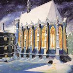 Christmas card chapel painting