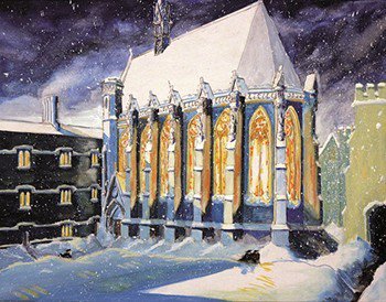 Christmas card chapel painting