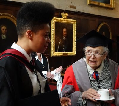 Professor Dresselhaus meeting a student