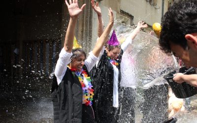 Students end of exams trashing