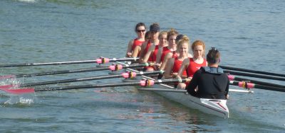 Students rowing summer eights 2016