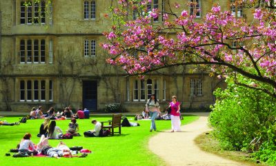 Students in fellows garden