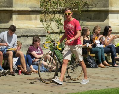 students in the front quad