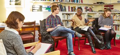 students in a tutorial with jane hiddleston fellow in french