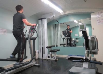 Student in Exeter College Gym