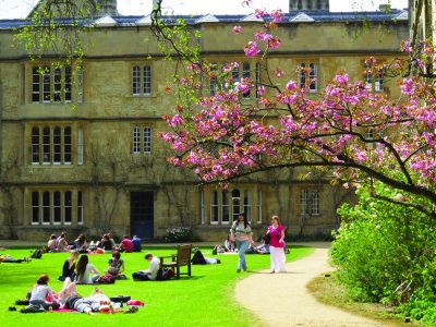 Students in the Fellows' Garden