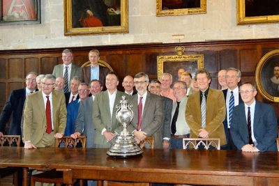 1974 posing with cuppers trophy in at 40th anniversary