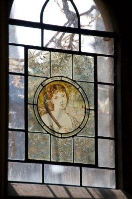 Stained glass window at Exeter College library