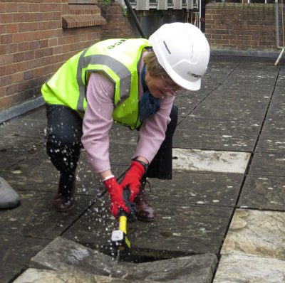 Frances Cairncross beginning demolition at Walton Street site