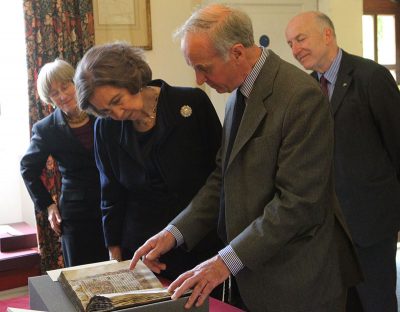 Queen Sofia of Spain on a tour of Exeter
