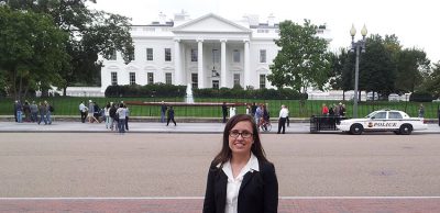 Susanna Cerasuolo outside the White House