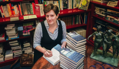 Sarah Marr signing book