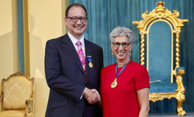 Jon Rolfe (1985) with the Hon Linda Dessau AC