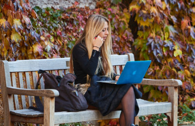 Student in front quad