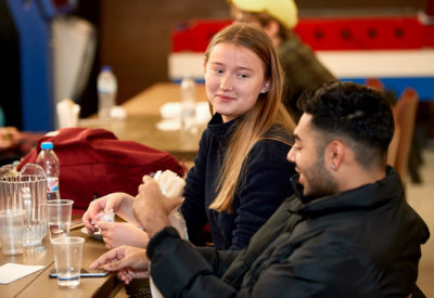 Students in the undercroft