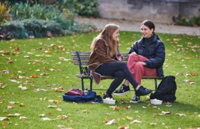 Students in the fellows garden