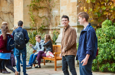 Students in Exeter grounds