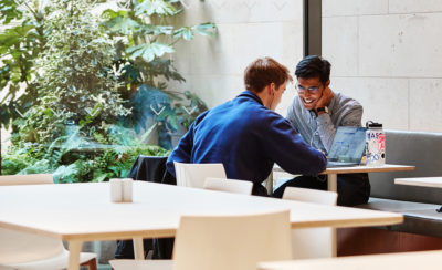 Students studying in Cohen Quad