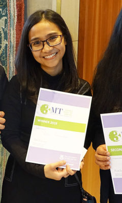 Three Minute Thesis 2019 Lhuri Rahmartani winner