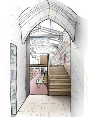 Architects drawing for the Library renovations