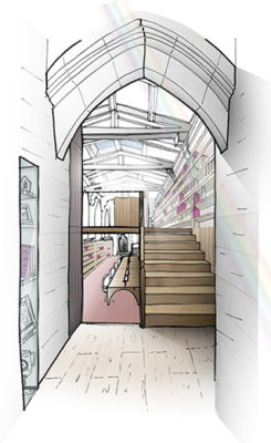 Architects drawing for Library renovations