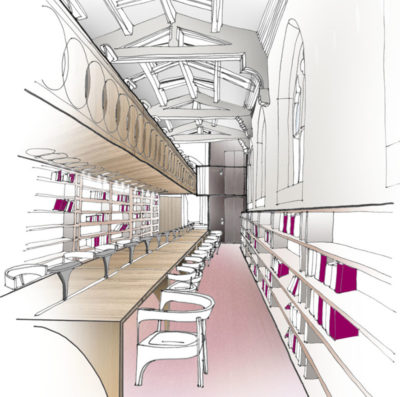 Architects drawing for Library renovations