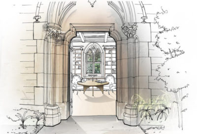 Architects drawing for Library renovations