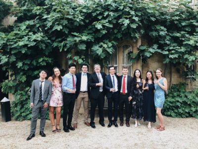 Exeter College summer programme students in the garden