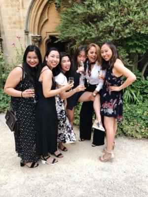 Exeter College summer programme students in the garden