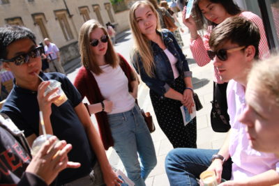 Exeter College Summer Programme Students enjoying the sun.