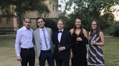 Exeter College Summer Programme Student smiling in Fellows Garden at a Formal