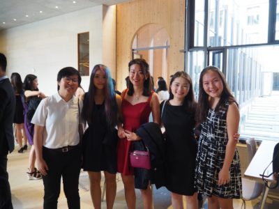 Exeter College Summer Programme Students smiling in Cohen Quad at a formal