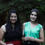 students at formal in Fellows' Garden