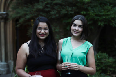 students at formal in Fellows' Garden