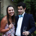 students at formal in Fellows' Garden