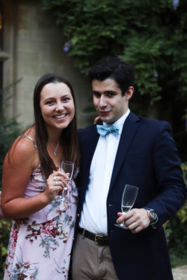 students at formal in Fellows' Garden