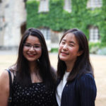 students at a formal in Front Quad smiling