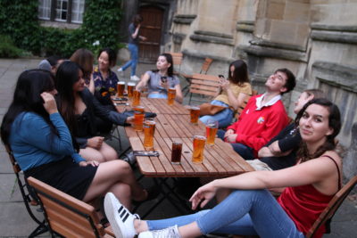 Exeter College Summer Programme Students outside Undercroft Cafe