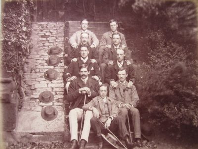 Team Photograph of the 1886 Eights on the mound steps
