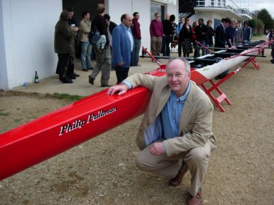 Philip Pullman launches his boat in 2005