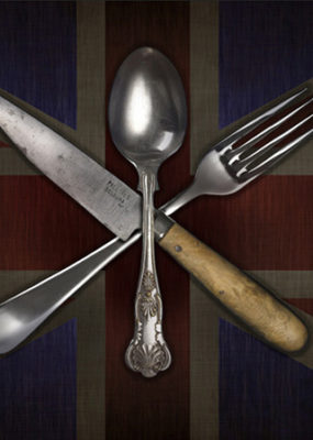 Cutlery in Union flag pattern for Great British Menu